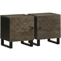 vidaXL Tables de chevet 2 pcs noir 40x33x46 cm bois de manguier solide