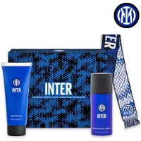 Inter Coffret Inter : gel douche 200 ml, déodorant en spray 150 ml, écharpe en tissu bleue (Set soin du corps)