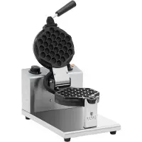Royal Catering Gaufrier professionnel - Rond - 1 gaufre à bulles - 1200 W -