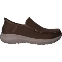 SKECHERS pour homme. 204866 Baskets en cuir Slip-Ins Relaxed Fit: Parson - Oswin marron (42), Plat, Aucun, Casuel