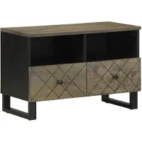 vidaXL Armoire TV noire 70x33x46 cm bois massif mangue