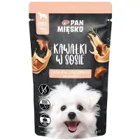 PAN MIĘSKO Kawałki w sosie Cielęcina z królikiem mokra karma dla psów 10x150 g