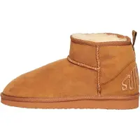 Superdry Femme Suède Logo Brodé Sherpa Mini Bottes, Brun - Pointure: 5-6