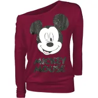 Minnie & Mickey Mouse T-shirt manches longues Disney de - Clin D'Œil - XS - 3XL - pour Femme - rouge - Taille XXL