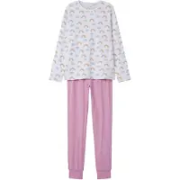 TWO SOON Pyjama bleu fumé / moutarde / rose / blanc