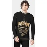 Killstar T-shirt manches longues Gothic de - Otherworlds Henley Top - XS - XXL - pour Homme - noir - Taille XL