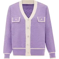 Carato Cardigan lavande / blanc cassé