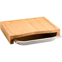 Kesper Deska do krojenia z tacą na okruszki bambusowa, Planche à découper, Marron