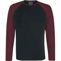 R.e.d. by emp T-shirt manches longues de - Raglan Road - Manches Longues - M - 5XL - pour Homme - noir/bordeaux - Taille 4XL
