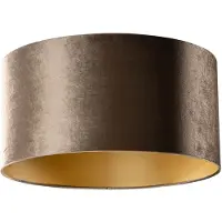 QAZQA Abat-jour en velours marron avec intérieur doré 50/50/25
