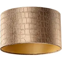 QAZQA Abat-jour en velours, design crocodile, intérieur doré 35/35/20