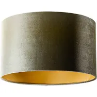 QAZQA Abat-jour en velours vert avec intérieur doré 35/35/20