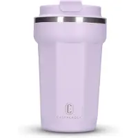 Castagnola Thermos Cup - Coffee Mug To Go - Travel Mug for Coffee and Tea - Tea Mug - 380 ML - Stainless Steel - Light Purple - Octagon