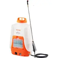 Vevor Pulvérisateur Électrique à Dos à Batterie Pression Réglable 0-6,2 bar Réservoir 16 L 8 Buses 2 Baguettes Batterie 12 V 8 Ah Couvercle à Large Ouverture pour Désherbage Pulvérisation Nettoyage