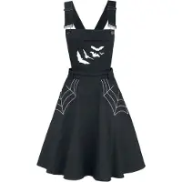 Hell Bunny Robe courte Gothic de - Robe Salopette Miss Muffet - XS - 4XL - pour Femme - noir - Taille XXL