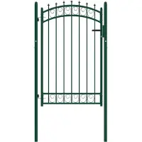 vidaXL Portail de clôture avec pointes Acier 100x150 cm Vert