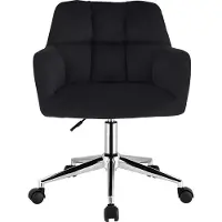 Vente-unique Chaise De Bureau - Velours - Noir - Hauteur Réglable - Pega