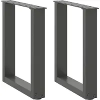 vidaXL Pieds de table basse en U 2 pcs. Anthracite 28x(42-43) cm Acier