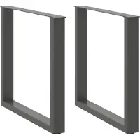 vidaXL Pieds de table de salle à manger en U 2 pcs. Anthracite 90x(72-73) cm Acier