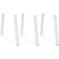 vidaXL Pieds de table de salle à manger en V 3 pièces blanc 100x(72-73,3) cm acier