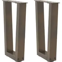 vidaXL Pieds de table basse en V 2 pièces acier naturel 38x(42-43,3) cm acier