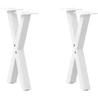 vidaXL Pieds de table basse en X 2 pcs. Blanc 38x(42-43) cm Acier
