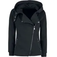 R.e.d. by emp Sweat-shirt zippé à capuche de - Veste À Capuche En Sweat Look Motard - S - 5XL - pour Femme - noir - Taille S