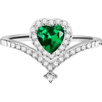 Victoria Hyde Bague 'Lodi' vert / argent