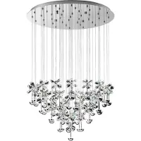 Stars of Light Lampe à suspension Pianopoli 43 lumières 78cm gris