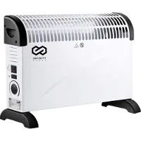 Brixy Radiateur électrique - Fonction Turbo et ventilateur - 750 / 1500 / 2000W - Thermostat réglable - Radiateur - Protection contre la surchauffe - 35m² - Noir/Blanc