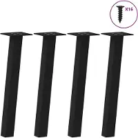 vidaXL Pieds de table basse 4 pcs. noir 42 cm acier