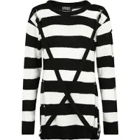 Heartless Pull tricoté Gothic de - Pull Oriana - XS - 3XL - pour Femme - noir/blanc - Taille S