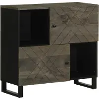 vidaXL Buffet noir 80x33x75 cm bois massif de manguier