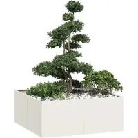 vidaXL Jardinière blanc 100x100x40 cm acier