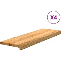 vidaXL Marches d'escalier 4 pcs marron clair 80x25x2 cm chêne massif