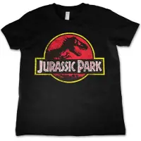 Jurassic Park T-shirt de - Enfants - Logo Usé - 104 - 152 - pour Enfants - noir - Taille 8 Ans