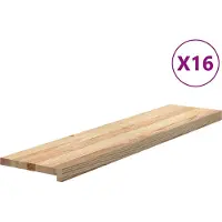 vidaXL Marches d'escalier 16 pcs non traité bois de chêne massif