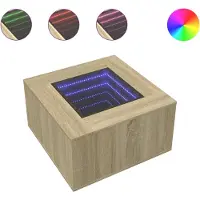 vidaXL Table basse LED Chêne Sonoma 60x60x40 cm Matériau dérivé du bois