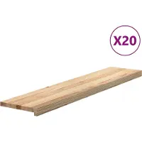 vidaXL Marches d'escalier 20 pcs non traité bois de chêne massif