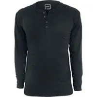 RED by EMP T-shirt manches longues de - Basic Henley - M - 5XL - pour Homme - noir - Taille 3XL