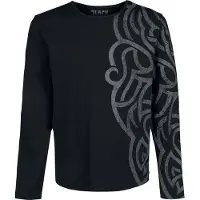 Black premium by emp T-shirt manches longues de - Haut Manches Longues Avec Larges Ornementations - S - 5XL - pour Homme - noir - Taille XXL