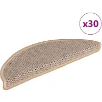 vidaXL Tapis d'escalier autocollants 30 pcs 56x17x3 cm beige clair