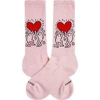Jimmy Lion Chaussettes Athletic Keith Haring Heart Taille L Rose