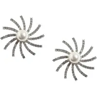 SOHI Boucles d'oreilles 'Diot' argent / blanc perle