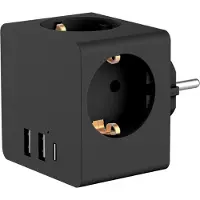 Accezz PowerCube | 6-en-1 - 1x USB-C + 2x USB-A + 3x prise - 4000 watts - Noir