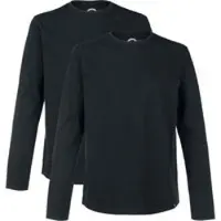 RED by EMP T-shirt manches longues de - Hauts Manches Longues Noirs Ras-Du-Cou - Lot De 2 - S - 5XL - pour Homme - noir - Taille 3XL