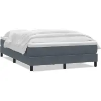 vidaXL Lit boxspring avec matelas gris foncé 160x210 cm velours