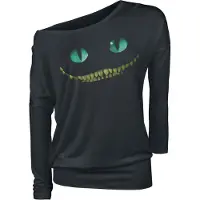 Alice Au Pays Des Merveilles T-shirt manches longues Disney de - Le Chat Du Cheshire - Smile - S - 5XL - pour Femme - noir - Taille XXL