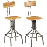 vidaXL Tabouret de bar 2 pcs. Vieux bois teck