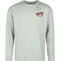 RED by EMP T-shirt manches longues de - Longsleeve With Frontpocket And Small Print - S - M - pour Homme - vert clair - Taille S